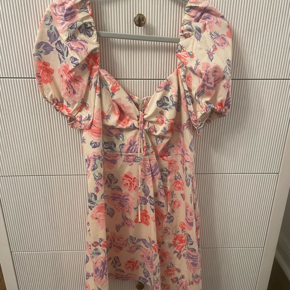 Zara Floral Mini Dress - Pink and Purple